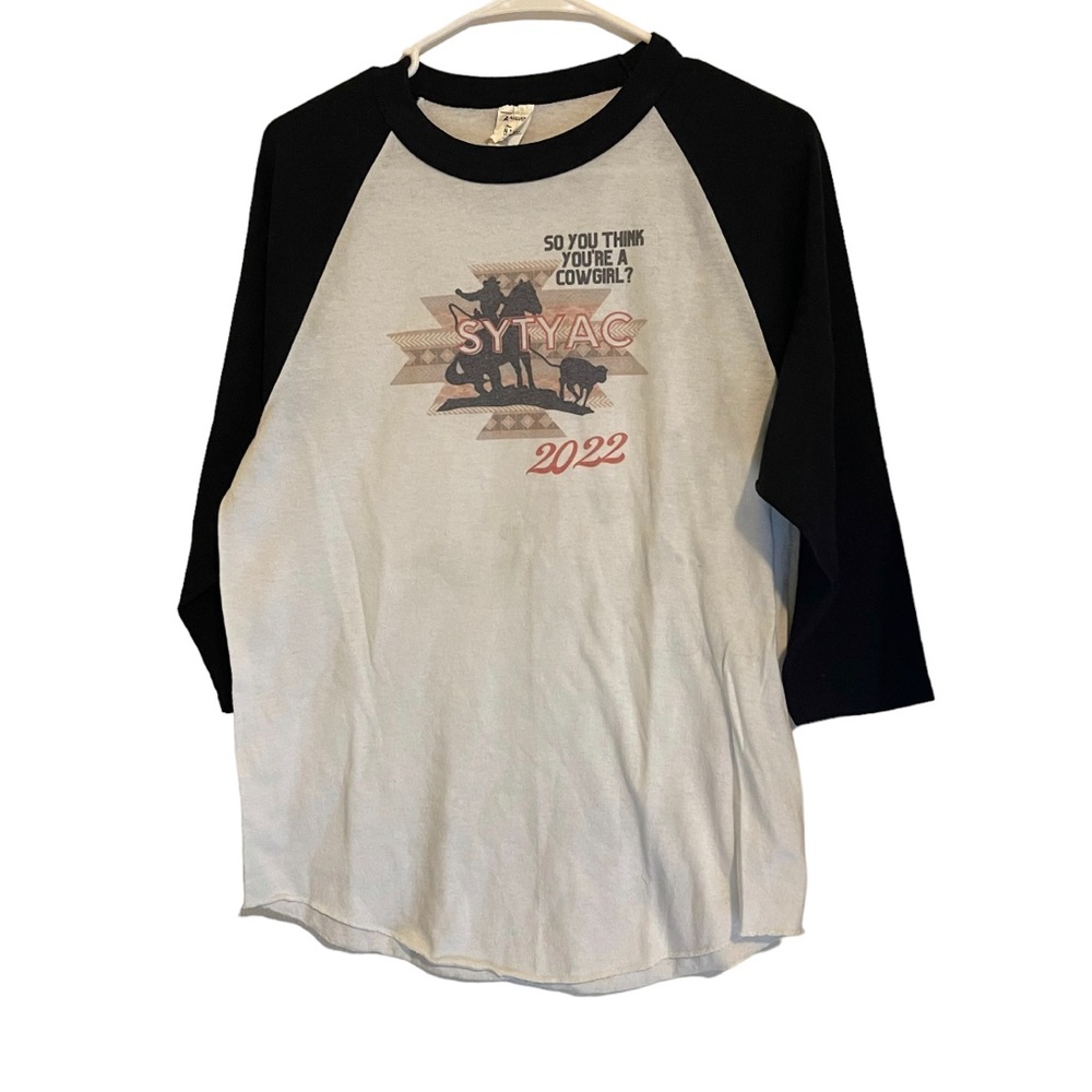 Cowgirl Shirt Women‎ Medium Black White Cotton Augusta Horse Sytyac Lightweight